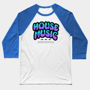 HOUSE MUSIC  - Bubble Outline Two Tone (black/purple/blue) Baseball T-Shirt